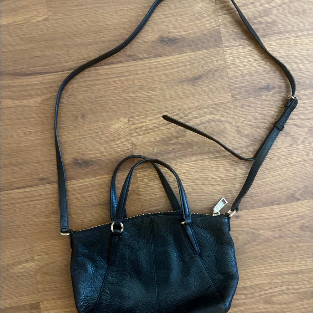 Coach Mini Kelsey Black Pebbled Leather Crossbody Bag - Picture 2 of 7